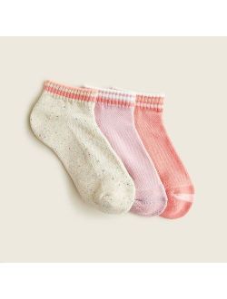 Girls' three-pack athletic socks