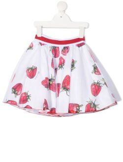 strawberry-print cotton skirt