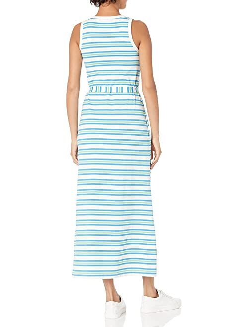 Lacoste Women's Sleeveless Striped Belted Maxi Dress