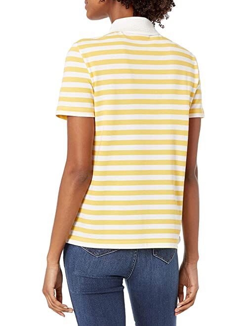 Lacoste Women's Short Sleeve Regular Fit Striped Polo Shirt