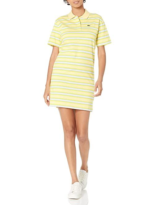 Lacoste Women's Short Sleeve Striped Polo Dress