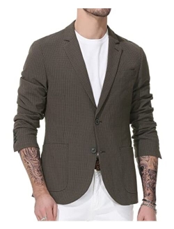 Men's Casual Knit Blazer Suit Jackets Two Button Lightweight Unlined Sport Coat