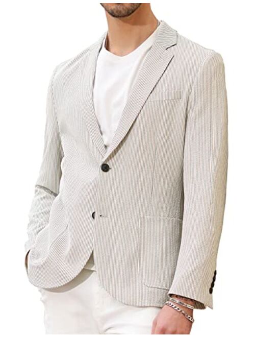 Pj Paul Jones Men's Casual Knit Blazer Suit Jackets Two Button Lightweight Unlined Sport Coat