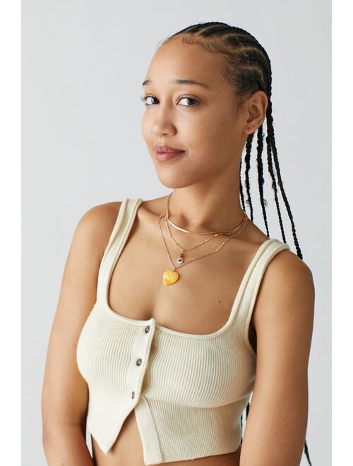 Urban outfitters Cerise Heart Layer Necklace Set