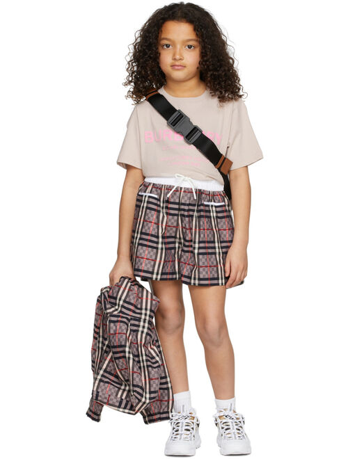 Burberry Kids Multicolor Jacquard Chequerboard Shorts
