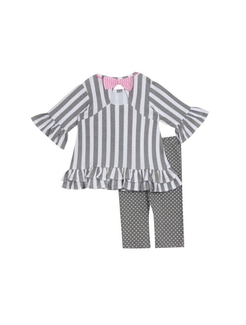 Rare Editions Baby Girls Knit Top with Bow Details and Dot Leggings, 2 Piece Set