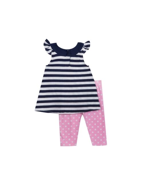 Rare Editions Baby Girls Stripe Knit Top with Leggings Set, 2 Piece Set