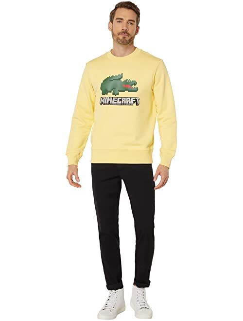 Lacoste Long Sleeve Large Minecraft Logo and Croc On Front Chest