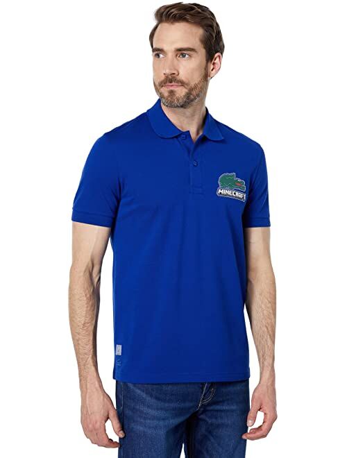 Lacoste Short Sleeve Graphic Minecraft Logo and Croc On Left Chest Polo