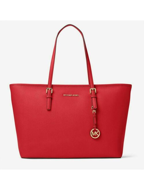 Michael Kors Bag Shopper Jet Set Travel Md Tz Mult Funt Tote Bag Bright Red