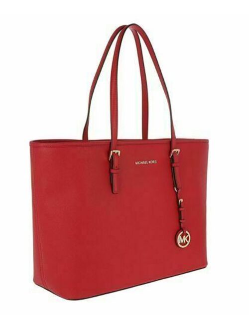 Michael Kors Bag Shopper Jet Set Travel Md Tz Mult Funt Tote Bag Bright Red