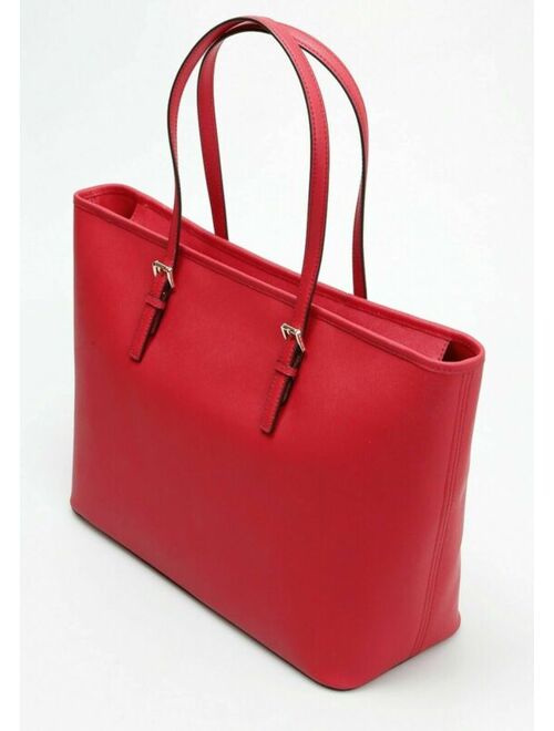 Michael Kors Bag Shopper Jet Set Travel Md Tz Mult Funt Tote Bag Bright Red