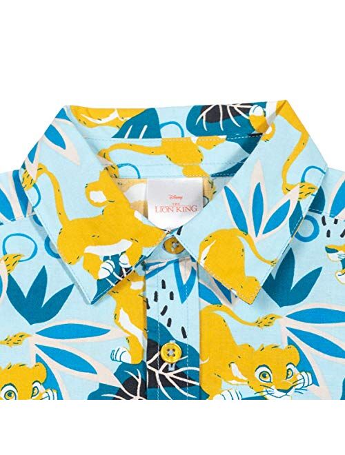 Disney Boys' Button Down Hawaiian Shirt: Mickey Mouse, Lilo and Stitch