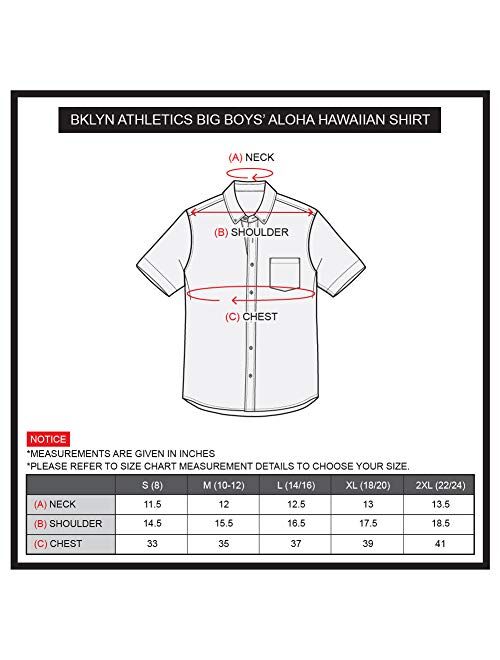 Brooklyn Athletics Boys Short Sleeve Button Down Hawaiian Shirt