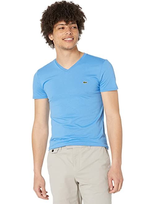 Lacoste Short Sleeve V-Neck Pima Jersey T-Shirt