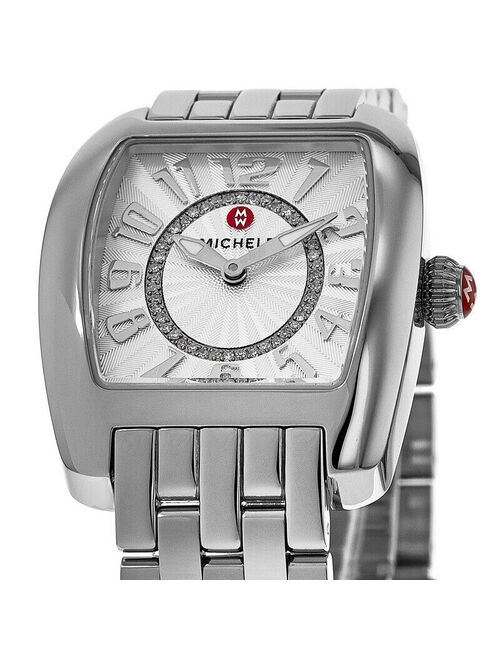 New Michele Urban Mini Diamond Dial Steel Women's Watch MWW02A000585