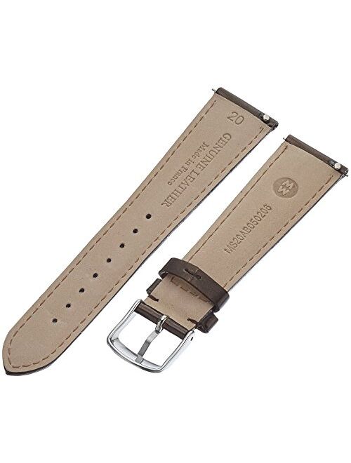 MICHELE MS20AB050206 20mm Patent Leather Brown Watch Strap