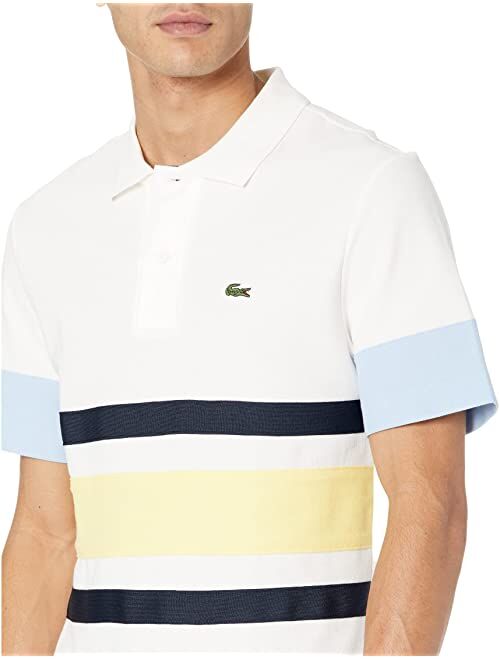 Lacoste Short Sleeve Color-Blocked and Stripe On Chest