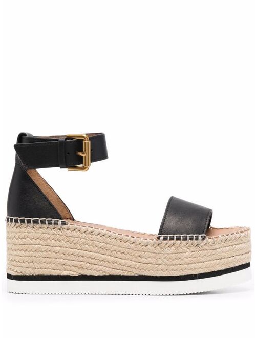 See by Chloé leather wedge espadrilles
