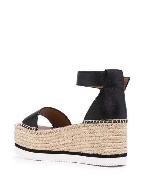 See by Chloé leather wedge espadrilles