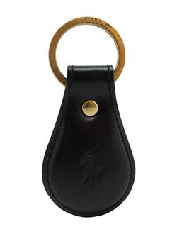 Unknown Polo Keychain Key Ring Fob Black Embossed Leather by Ralph Lauren