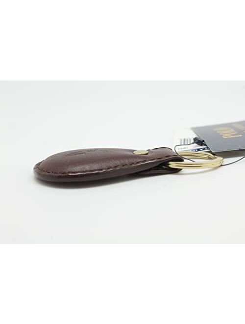 Polo Ralph Lauren Leather Key Fob Keychain Key Ring Embossed With Polo Emblem, Brown