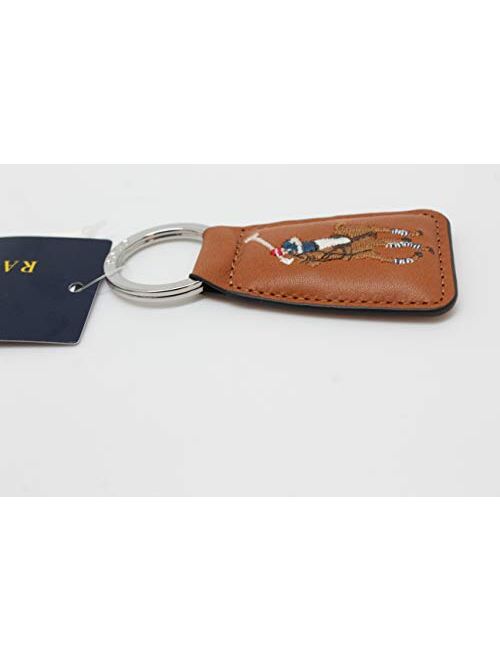 Polo Ralph Lauren Multi-Color Big Pony Key Chain Fob Leather Tan