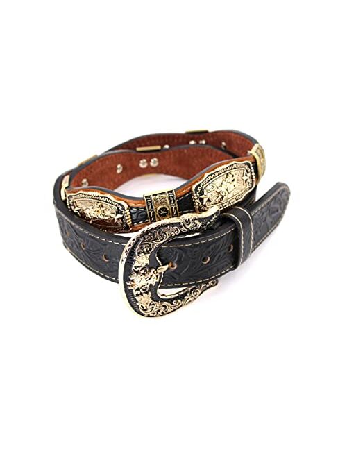 West Star Texas Mens Belt Western Concho Cowboy Thick Leather Longhorn Horse Rooster Cowboy Prayer Star Silver or Gold