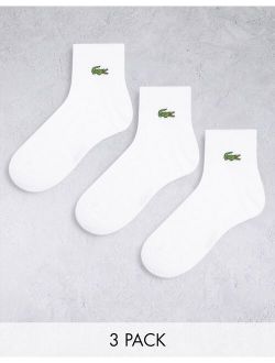 3 pack sneakers socks in white