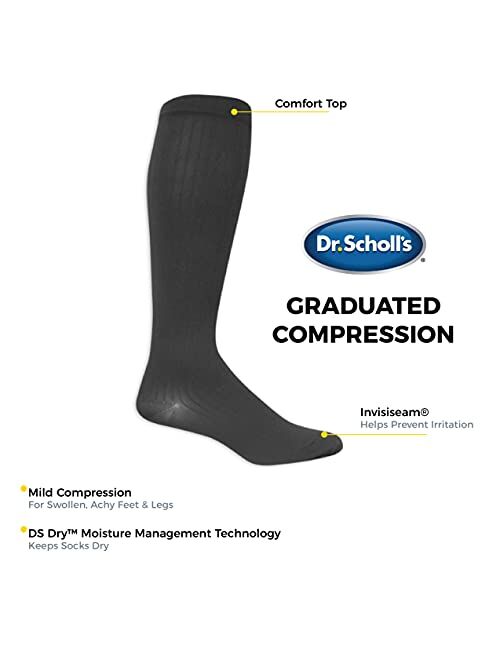 Dr. Scholl's Men's Graduated Compression Over the Calf Socks - 2 & 3 Pair Packs