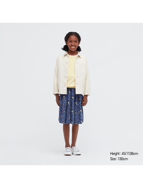 UNIQLO Tiered Printed Skirt