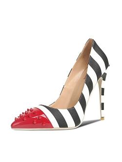 wetkiss Women Pumps Stiletto Heels Pointed Toe Slip on High Heel Pump Shoes for Women Ladies Female