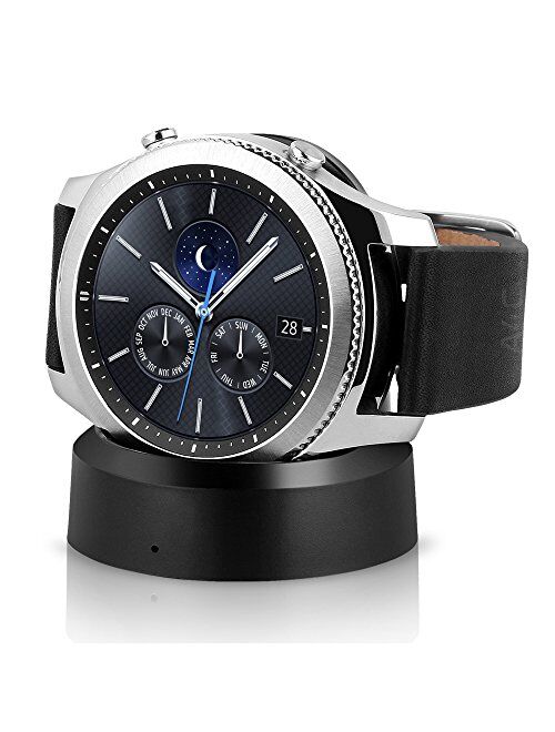 Amazon Renewed Samsung Gear S3 Classic SM-R770 Smartwatch - Black Leather w/ Large Band (Renewed)