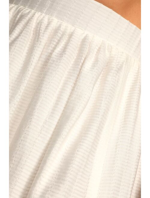 Lulus Summer's Favorite White High-Waisted Midi Skirt