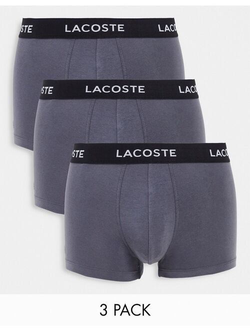 Lacoste 3-pack trunks in gray