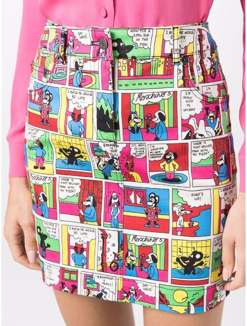 Moschino comic graphic print skirt