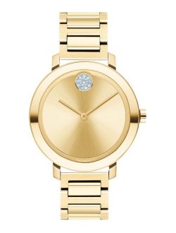 Women's Evolution Swiss Bold Gold Ion-Plated Stainless Steel Bracelet Watch 34mm Style #3600649