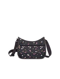 Fruity Petals Classic Hobo Crossbody Bag   Cosmetic Bag, Style 7520/Color F670, Delicate Colorful Flowers and Fruits, Abstract Confetti Style Design