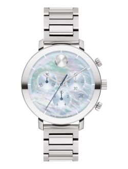 Men's Bold Evolution Swiss Chronograph Silver-Tone Stainless Steel Bracelet Watch 38mm