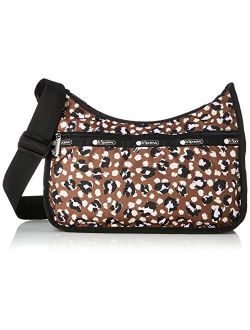 Connect The Spots Classic Hobo Crossbody Bag   Cosmetic Bag, Style 7520/Color F465, Modern & Whimsical Black, White & Brown Spotted Animal Graphics: Cheetahs,