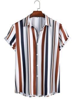 Men Random Vertical Striped Shirt