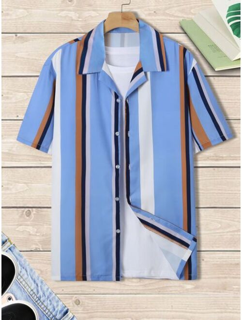 Buy Shein Men Vertical Striped Shirt Without Tee online | Topofstyle