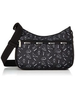Cat & Finch Classic Hobo Crossbody Bag   Cosmetic Bag, Style 7520/Color E425, Adorable Cats/Kittens & Finch Birds Play Harmoniously, Whimsical Words: LeChat, O
