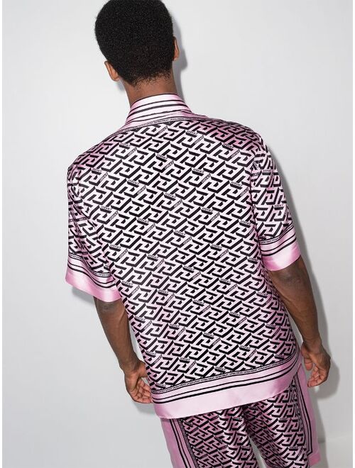 Versace La Greca-print silk shirt