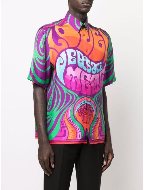 Versace Medusa Music-print silk shirt