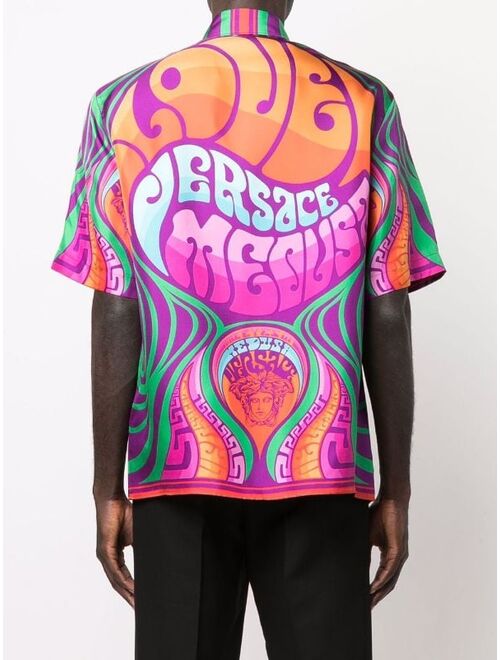 Versace Medusa Music-print silk shirt