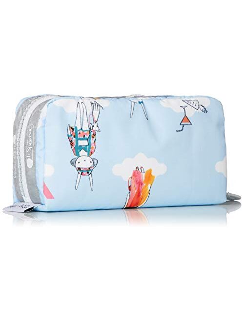 LeSportsac Fifi Lapin xxx, Day Dreaming Rectangular Cosmetic Bag, Style 7520/Color G620, Bunny Rabbit Zipper Pull & White Zipper