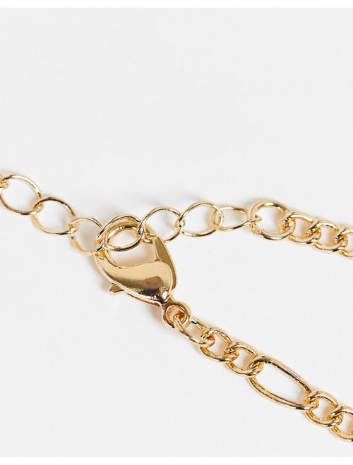 Liars & Lovers pearl drop and chain anklets 2 x multipack in gold