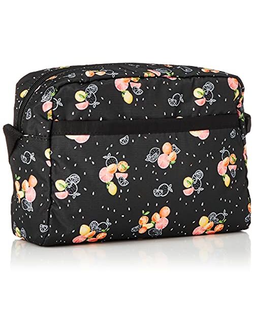 LeSportsac Citrus Breeze Daniella Crossbody Bag, Style 2434/Color F963, Whimsical Oranges, Grapefruits & Lemons w Confetti Style Freshly Squeezed Juicy Droplets, Sleek Bl