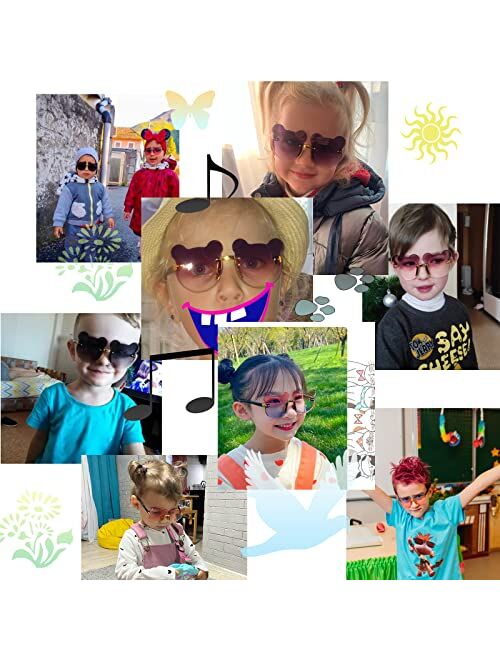 Kepoita Cute Kids Sunglasses for Toddler Girls bear Glasses Beach Holiday UV400 Protection
